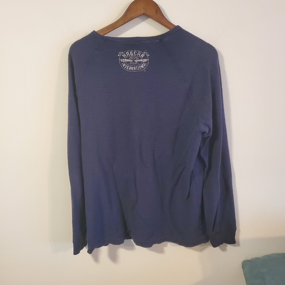 Lucky brand Nascar International long sleeve thermal tee size XL blue red - Picture 10 of 13